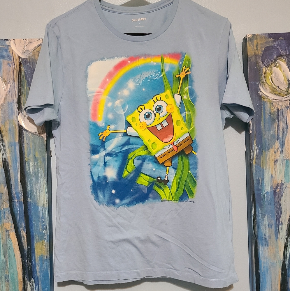 Old Navy Light Blue SpongeBob Kids T-Shirt